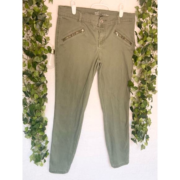 New York & Company Soho Army Green Low Waist Skinny Denim Jeans Women's 6 - Picture 3 of 10
